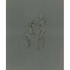 FINI Léonor - Gravure originale "Femme et coiffeuse" 69x53cm