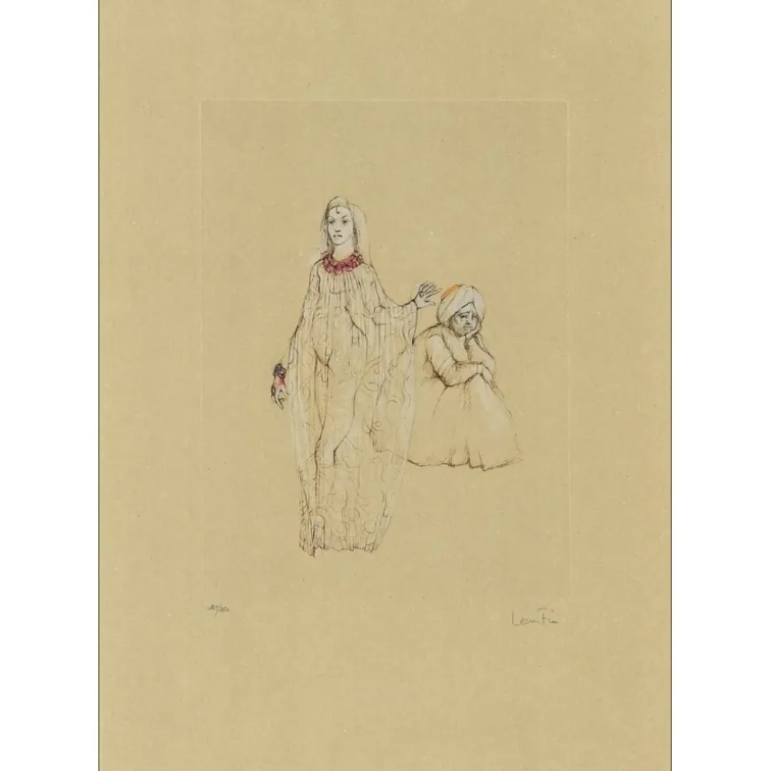 FINI Léonor - Gravure originale "Deux femmes" 66x48cm