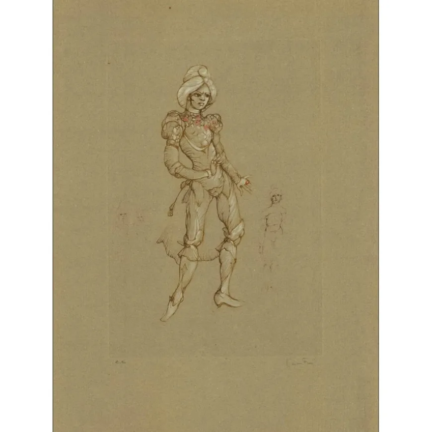 FINI Léonor - Gravure originale "Femme au turban" 66x48cm