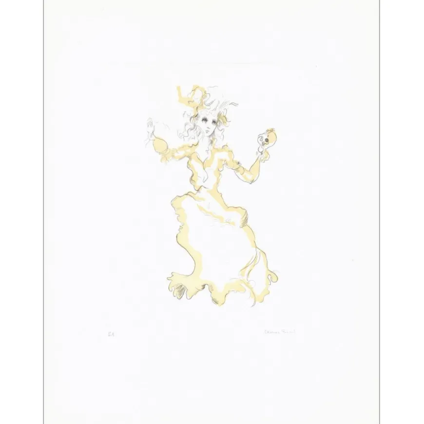 FINI Léonor - Gravure originale "Femme à la vanité" 65x50cm