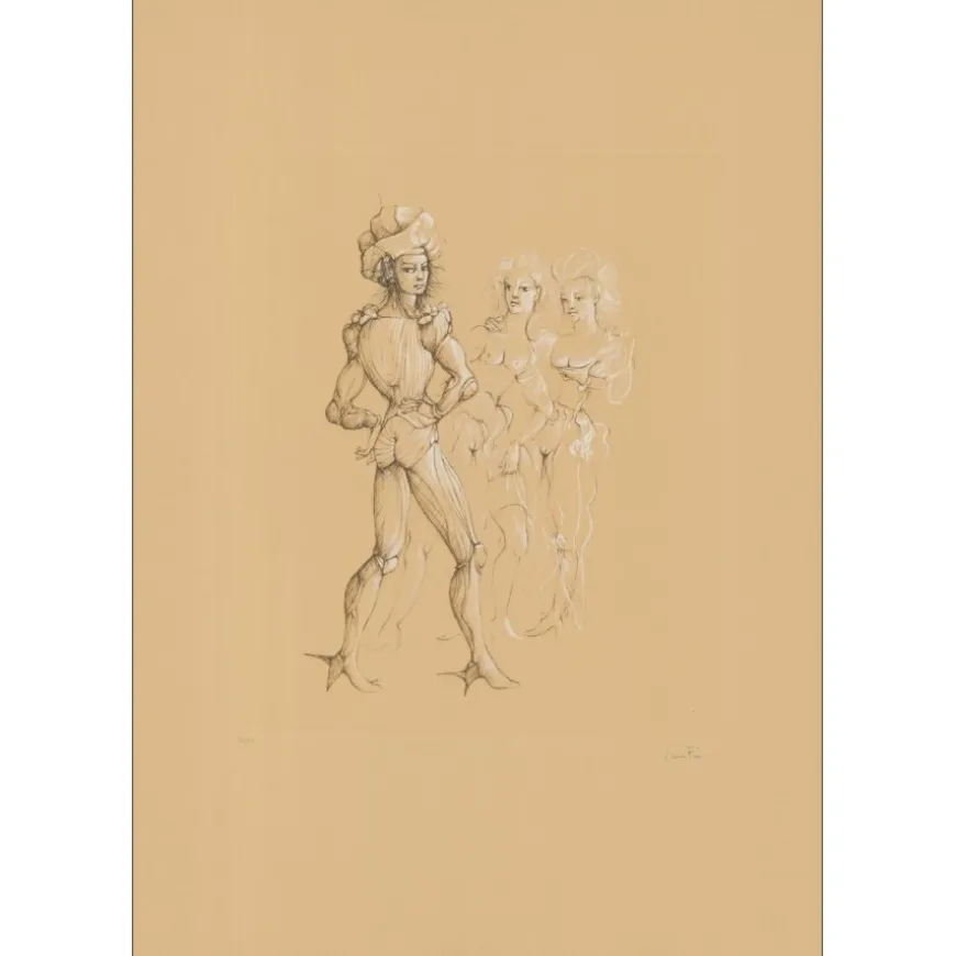 FINI Léonor - Gravure originale "Les trois femmes" 75x53cm