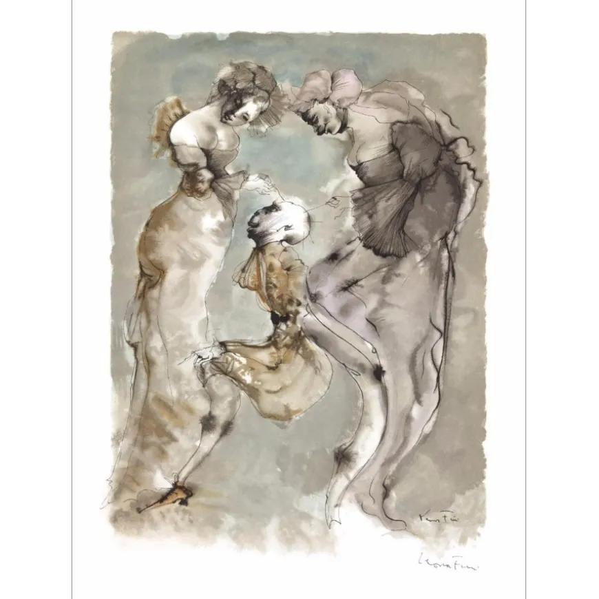 FINI Léonor - Lithographie originale "L'Homme entre deux âges et ses deux maîtresses" 38x28cm - 1961