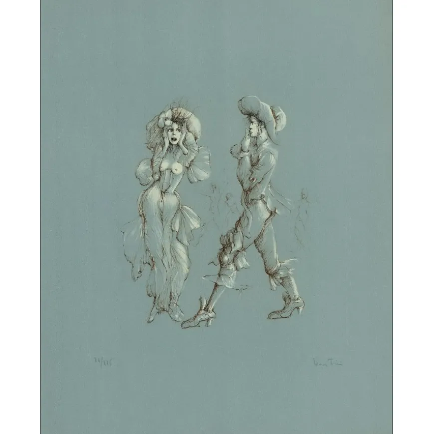 FINI Léonor - Lithographie originale "Le couple" 65x50cm