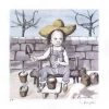 FOUJITA Léonard - Lithographie originale "Le Jardinier" 38x27cm - 1963