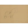 FRIANT Emile - Dessin original au crayon "Etude pour le vieux cheval" 30x45cm - 1902