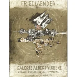 FRIEDLAENDER Johnny - Lithographie "Exposition Galerie Albert Verbeke, Paris" 75x54cm - 1974