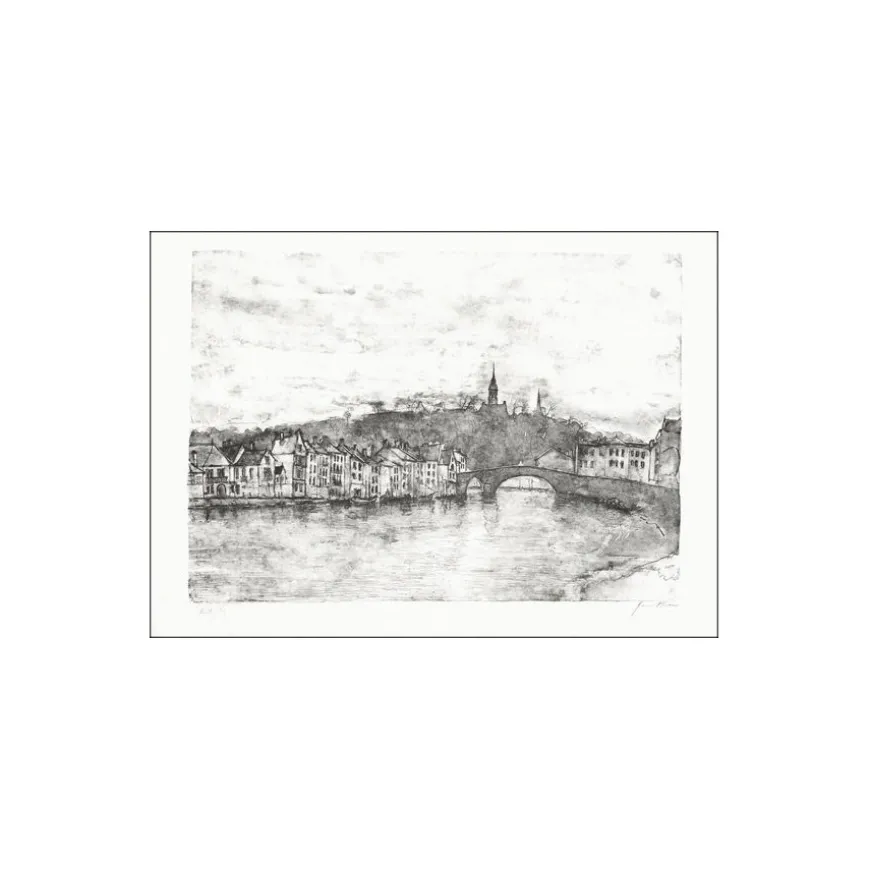GANTNER Bernard - Lithographie originale "Au bord de l'eau" 46x66 cm - Papier Japon