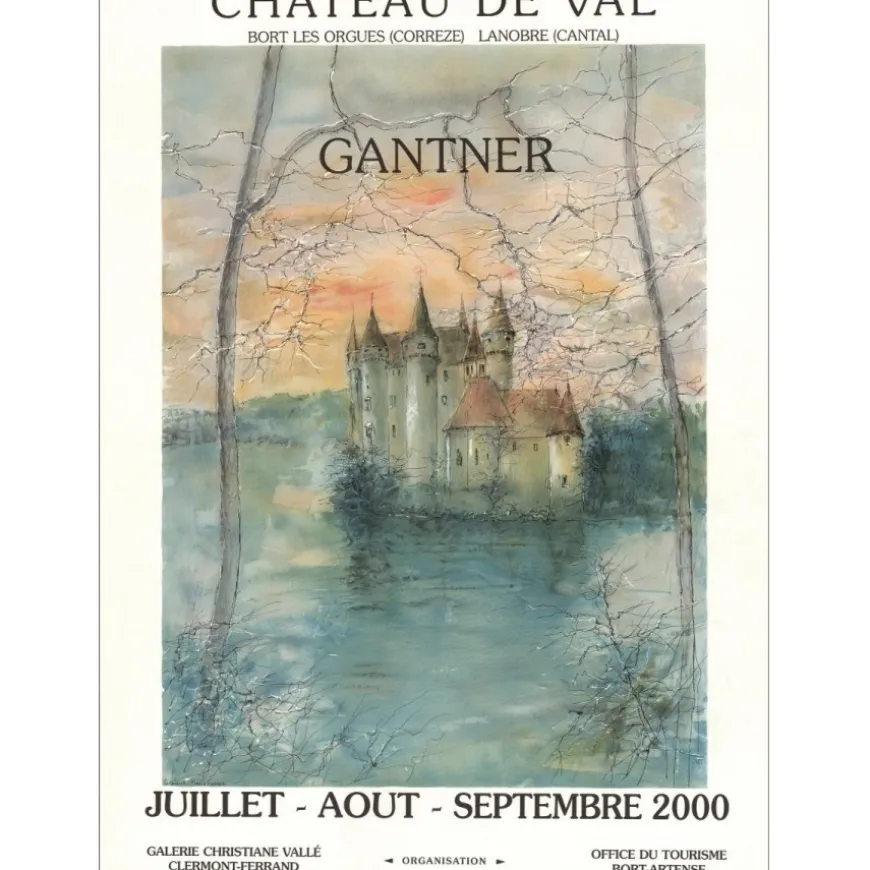 GANTNER Bernard - Lithographie "Exposition Galerie Christiane Vallé, Clermont-Ferrand" 76x56cm - 2000
