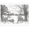 GANTNER Bernard - Lithographie originale "Lac de montagne" 53x76 cm - Papier Japon