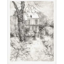 GANTNER Bernard - Lithographie originale "Le Château" 66x48 cm - Papier Japon