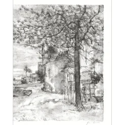 GANTNER Bernard - Lithographie originale "Les barques" 48x66cm