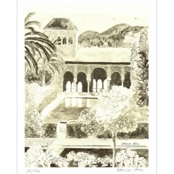 GARCIA-FONS Pierre - Lithographie "Alhambra" 32x25cm - 1971