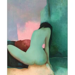 GAVEAU Claude - Lithographie originale "Nu au bain" 65x50cm