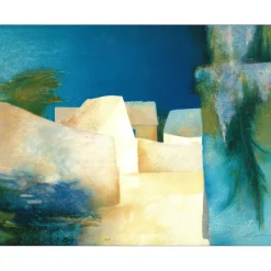 GAVEAU Claude - Lithographie originale "Paysage Méditerranéen" 53x68cm