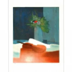 GAVEAU Claude - Lithographie originale "Etude pour violon" 76x56cm