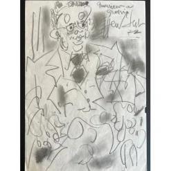 GEN PAUL - Dessin original au crayon "Monsieur à grossi !" 42x29cm - 1972