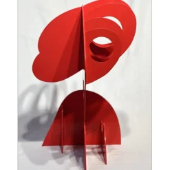 GILLI Claude - Sculpture originale en métal "Arbre rouge" 75x70x50cm