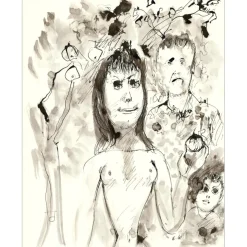 GOERG Edouard  - Dessin original à l'encre "Femme" 27x21cm