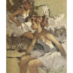 GRISOT Pierre - Peinture "Ballerines, Danseuses" 35x27cm (6F)