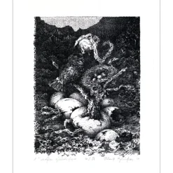 GRÜNBERG Roland - Lithographie originale "L'arbre généalogique" 39x32cm