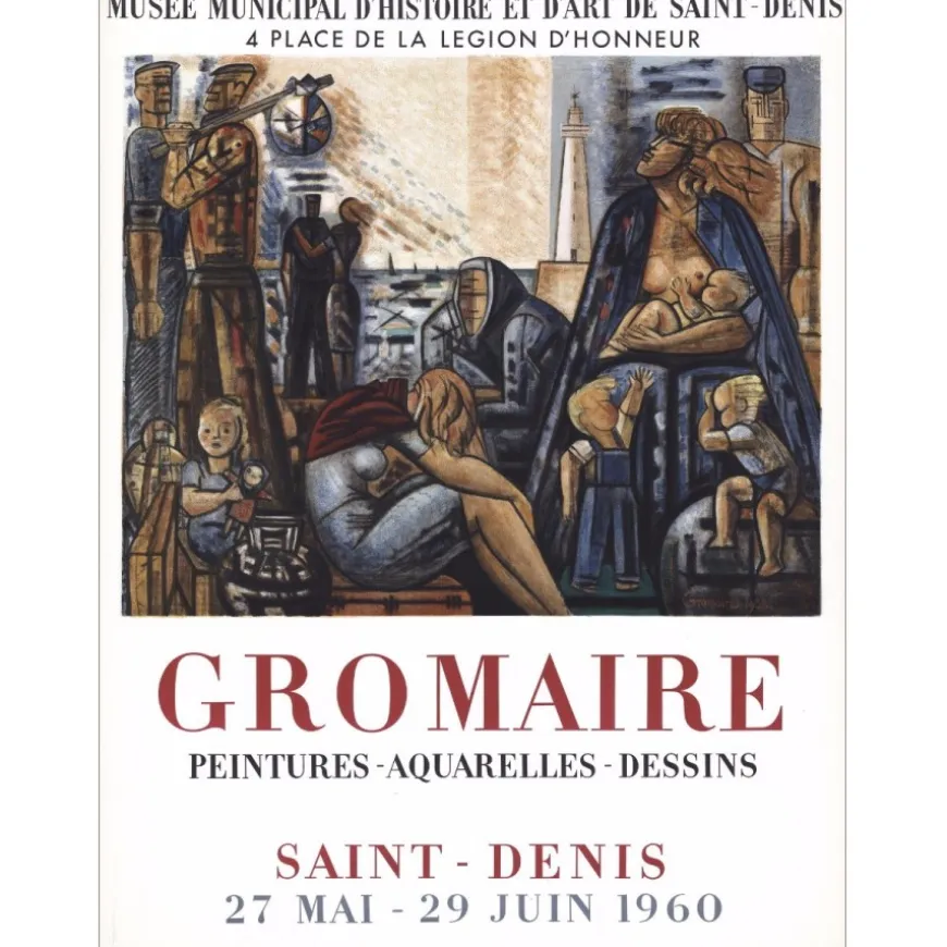 GROMAIRE Marcel - Lithographie "Musée municipal d'histoire et d'art de Saint Denis" 71x53cm - 1960