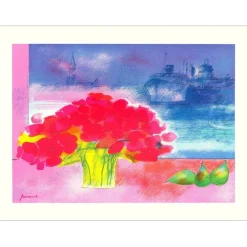 GUIRAMAND Paul - Lithographie originale "Le Bouquet - 2" 47x56cm - 1990