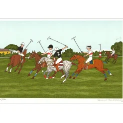 HADDELSEY Vincent - Lithographie originale "Le polo" 37x54 cm - 1985 - Signée et Numérotée