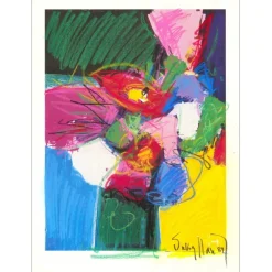 HASCH Victor - Lithographie rehaussée "Le Bouquet de fleurs" 76x56cm
