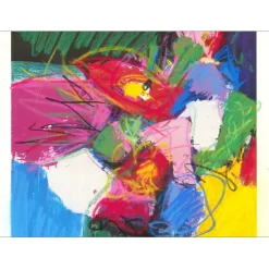 HASCH Victor - Lithographie rehaussée "Le Bouquet de fleurs" 76x56cm