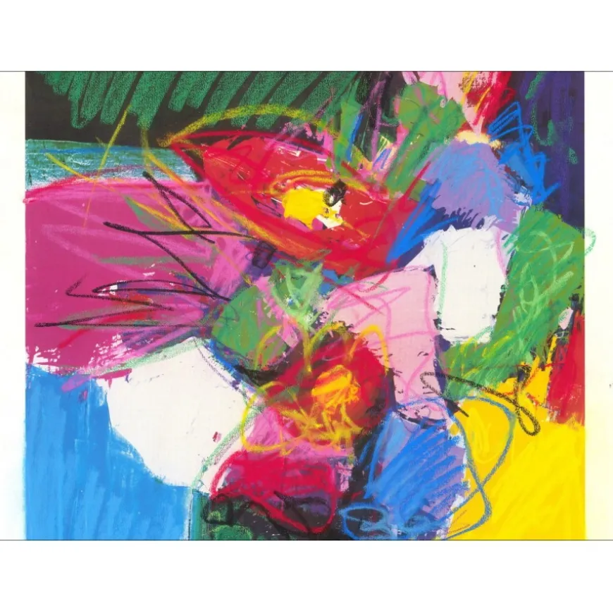 HASCH Victor - Lithographie rehaussée "Le Bouquet de fleurs" 76x56cm