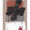 HASCH Victor - Peinture originale à l'acrylique sur papier "Composition" 65x50cm