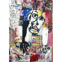HASCH Victor - Peinture originale à l'acrylique sur toile "Andy Warhol" 195x130cm (120F) - 1999