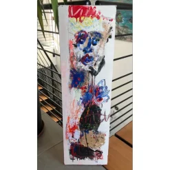 HASCH Victor - Peinture originale à l'acrylique sur carton "Personnage" 100x30cm - 2012