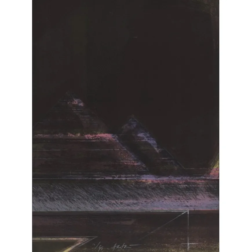 HASTAIRE Claude - Lithographie originale "Composition II" 74x53cm