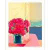 HEMERET Claude - Lithographie originale "Bouquet de fleurs dans un vase" 60x45cm