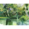 HILAIRE Camille - Aquarelle originale "L’étang de Diane" 36x50cm