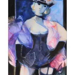 HILAIRE Camille - Aquarelle originale "Danseuse de cabaret" 40x30cm