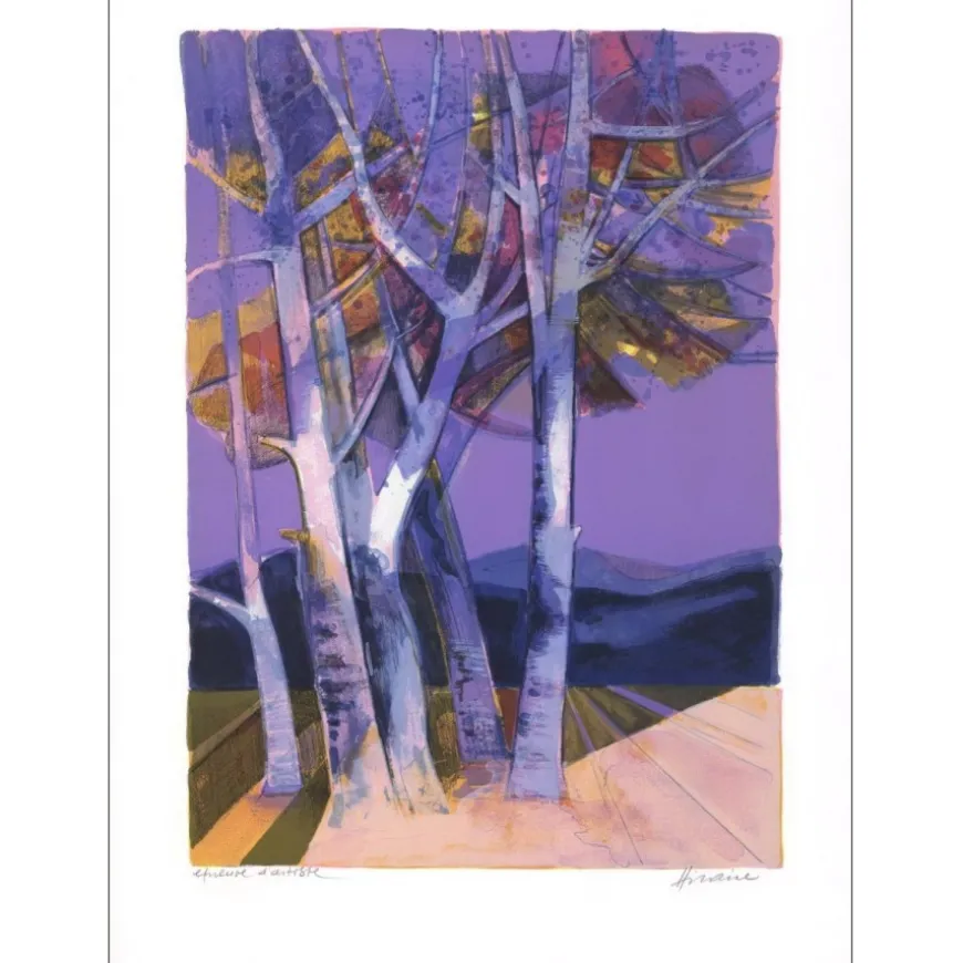 HILAIRE Camille - Lithographie originale "Les arbres" 76x56cm