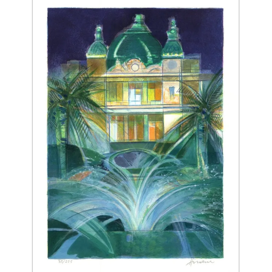 HILAIRE Camille - Lithographie originale "Côte d'Azur, Monaco" 50x37cm