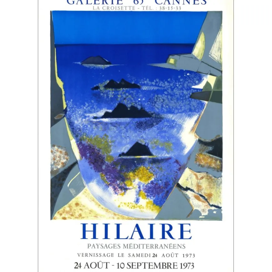 HILAIRE Camille - Lithographie "Galerie 65, Cannes, paysages Méditerranéens" 78x53cm - 1975