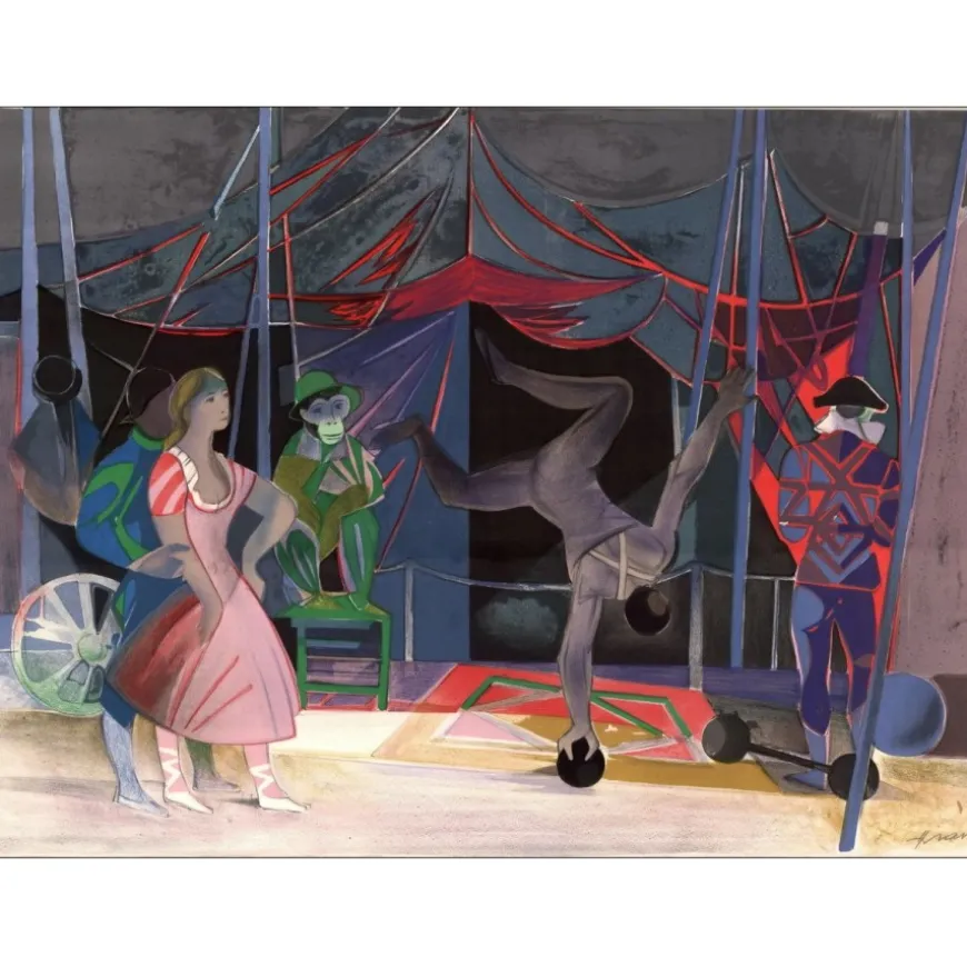 HILAIRE Camille - Lithographie originale "Le cirque, Les jongleurs" Vélin 53x74cm