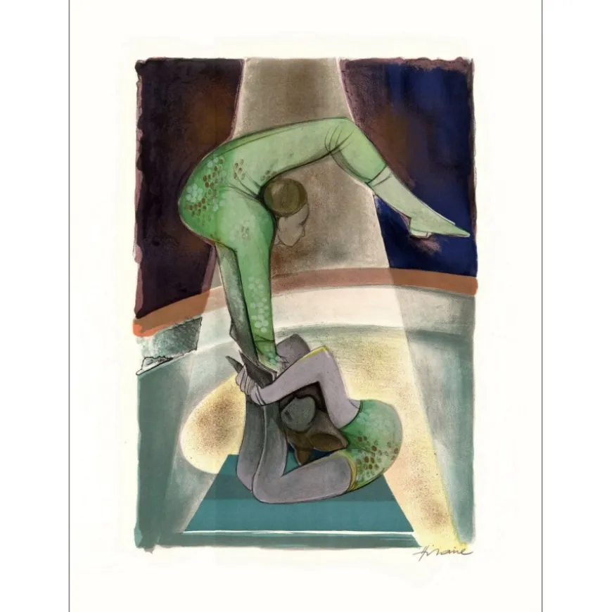 HILAIRE Camille - Lithographie originale "Le cirque, Les contorsionnistes" Vélin 74x53cm