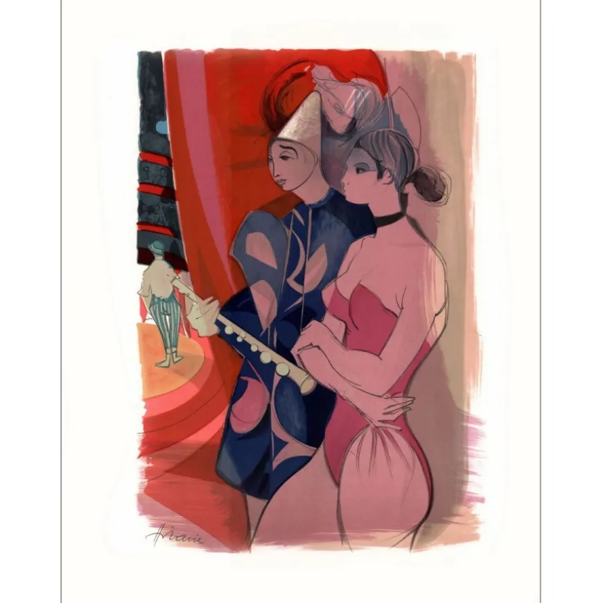 HILAIRE Camille - Lithographie originale "Le cirque, l’écuyère" Vélin 74x53cm