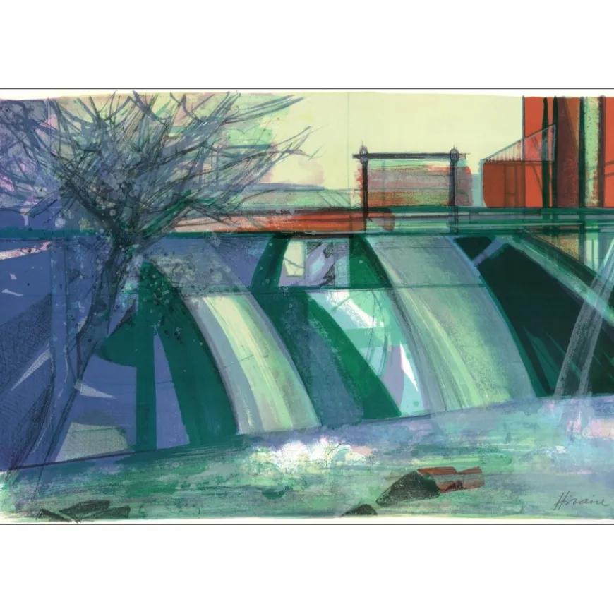 HILAIRE Camille - Lithographie originale "Le confluent de la Weiss et de la Béhine" 40x59cm - 1975