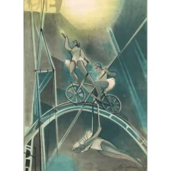 HILAIRE Camille - Lithographie originale "Le cirque, Les funambules" 53x37cm