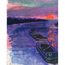 HILAIRE Camille - Lithographie originale sur Japon "Le Rhin" 40x59cm - 1975