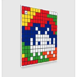 INVADER - Giclée sur Panneau "Rubik Camouflage NVDR1-2" 100x100cm - 2023