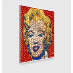 INVADER - Giclée sur Panneau "Rubik Shot Red Marilyn NVDR1-4" 100x100cm - 2023