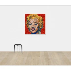 INVADER - Giclée sur Panneau "Rubik Shot Red Marilyn NVDR1-4" 100x100cm - 2023