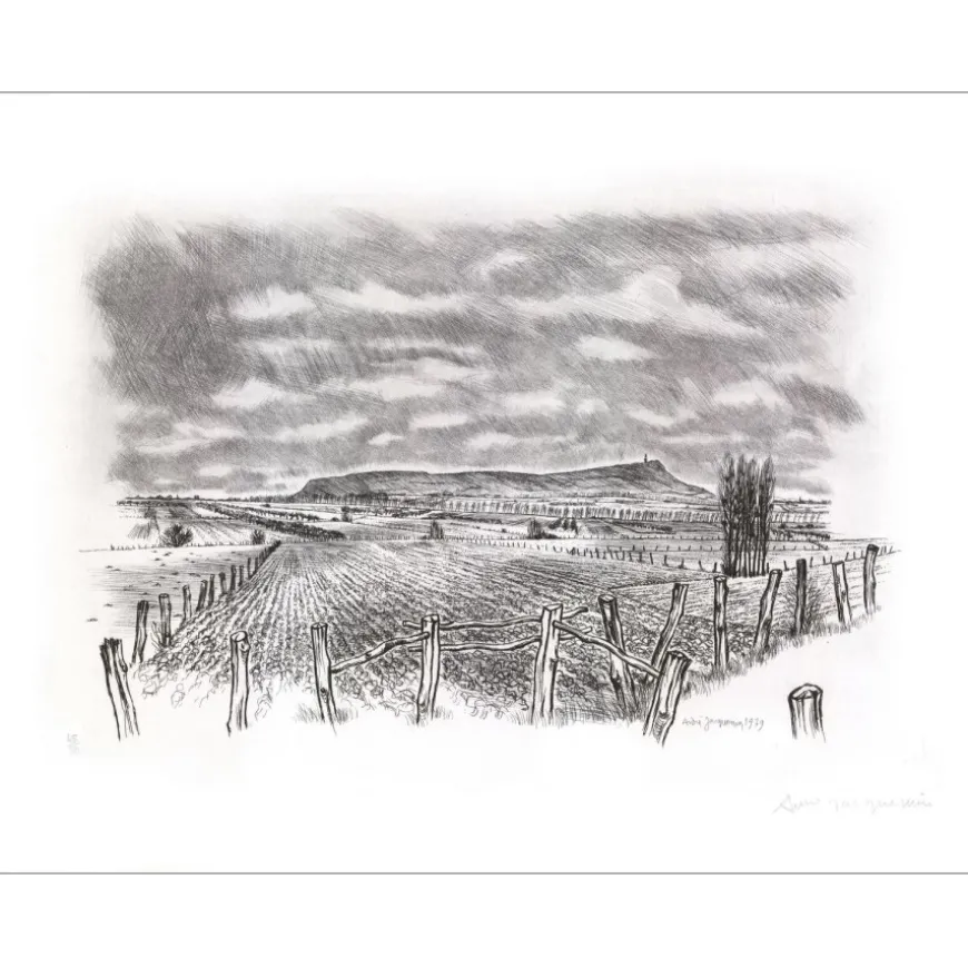 JACQUEMIN André - Gravure originale "Paysage de Lorraine 05" 50x65cm - 1979